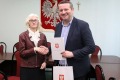 Ewa Bartosik z prezydentem ukaszem Kulikiem